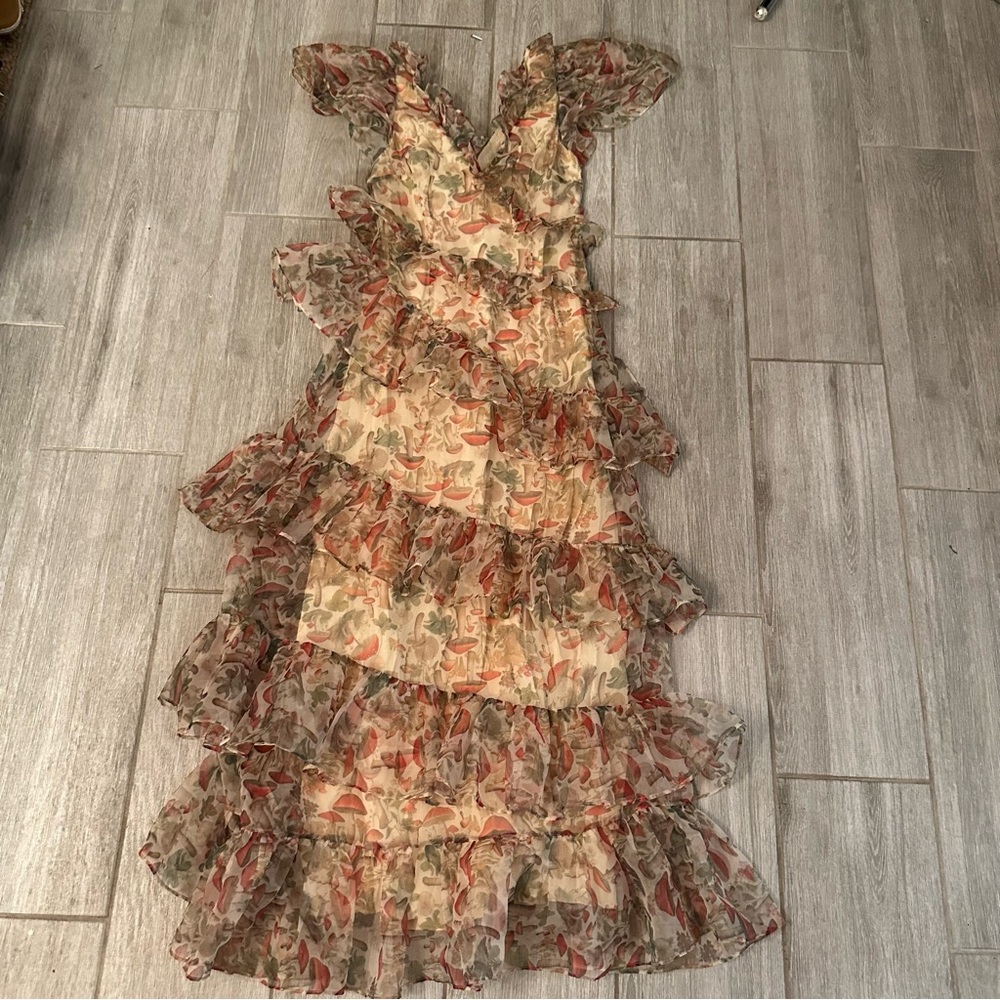 Selkie Elfin Mushroom Tiered Ruffle Gown - Picture 2 of 5